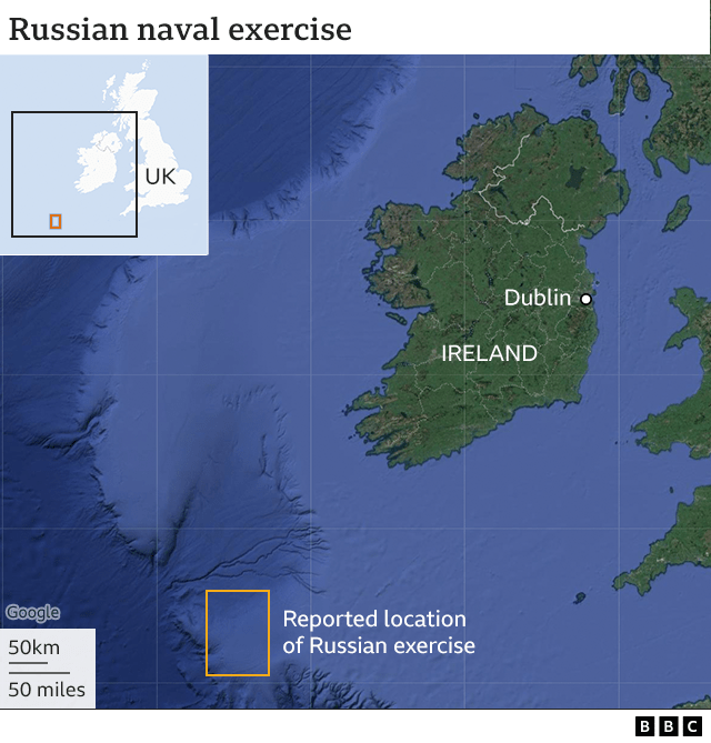 Ireland tells Russia live-fire naval exercise is ‘not welcome’ – BBC&nbsp;News