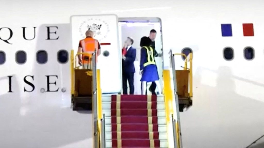 Video shows Emmanuel Macron being pushed in face by wife | World News | Sky&nbsp;News